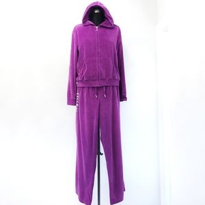 Juicy Couture Purple Velour Hoodie & Pants Tracksuit